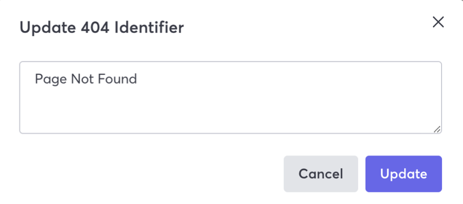 Update 404 Identifier